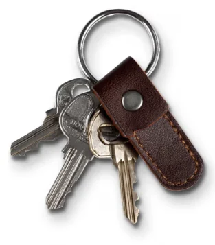 Keys on a leather fob